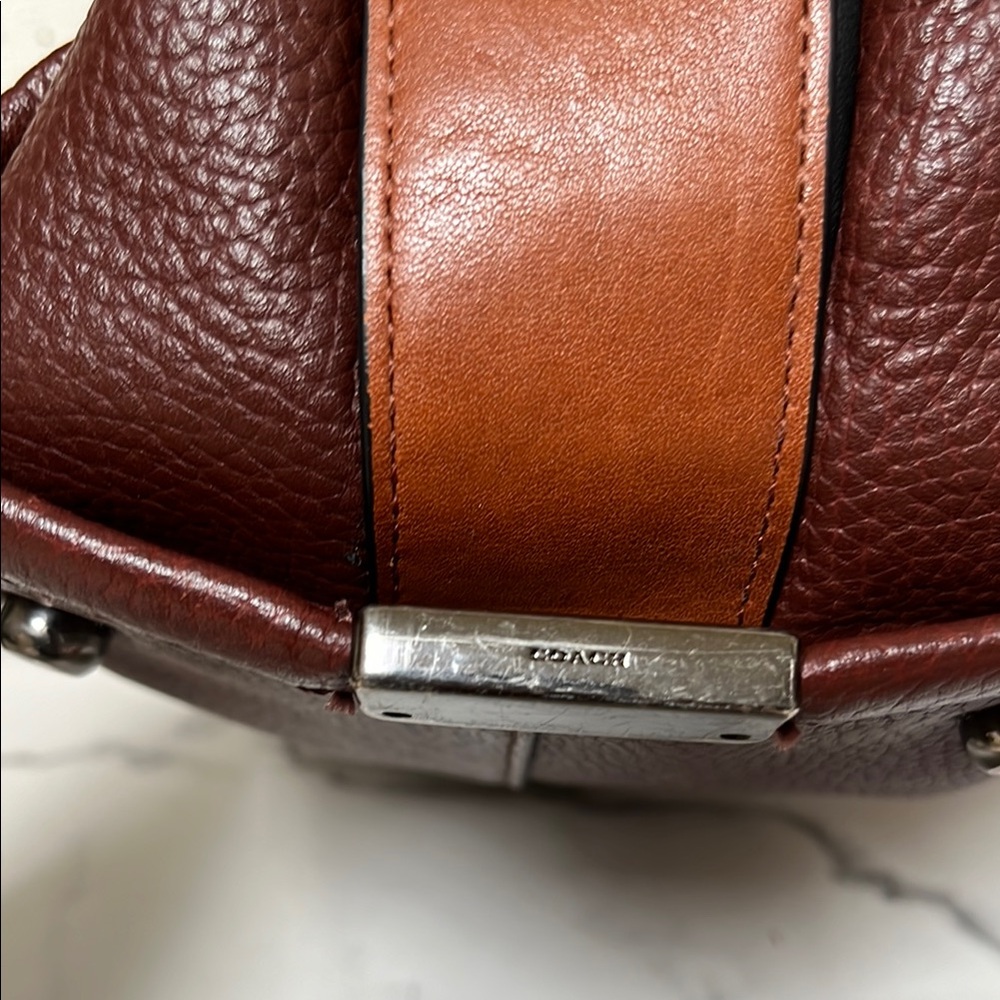 Coach Brown and Tan Satchel with Elegant Design - Picture 13 of 16